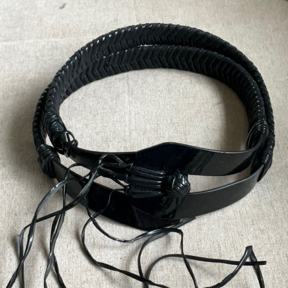 Malo black leather belt